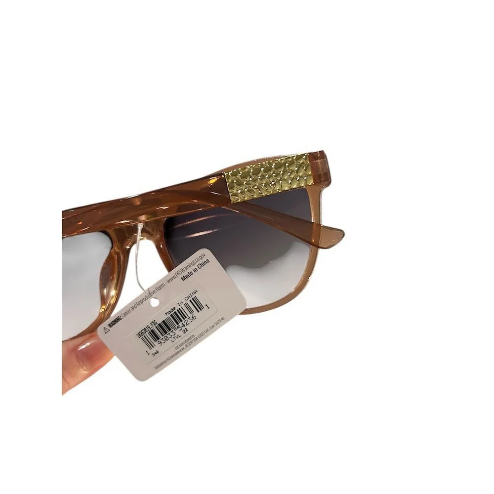 Trend Sunglasses Women's Round Pink Gold Accents UV400